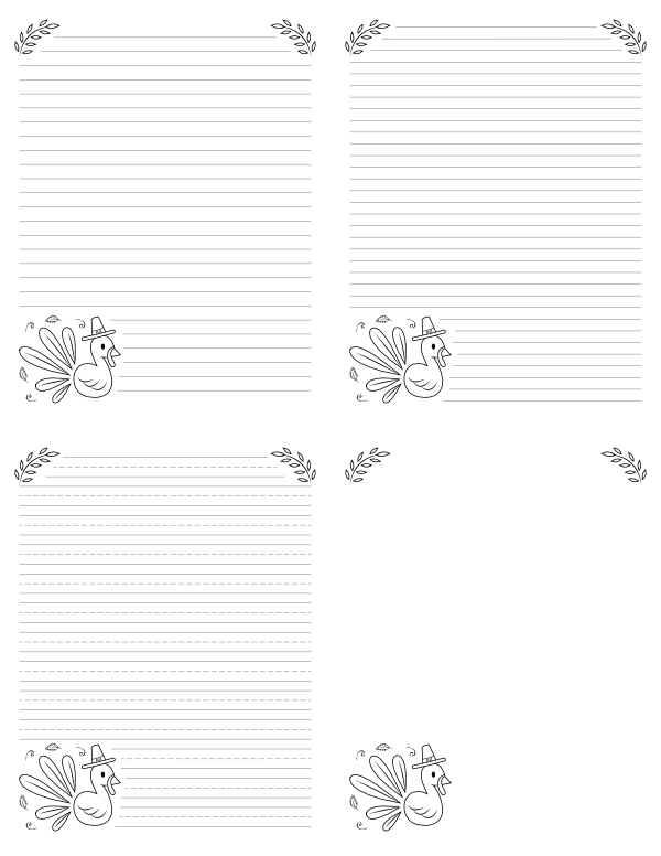 Free Printable Thanksgiving Turkey Writing Templates