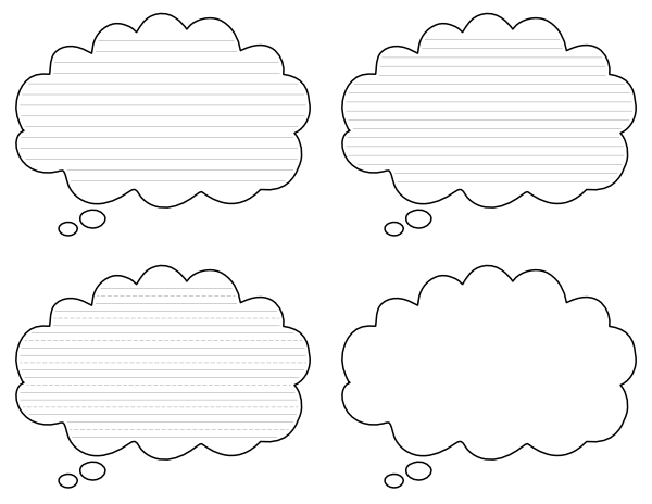 Thought Bubble-Shaped Writing Templates