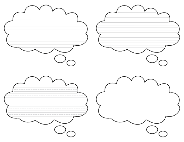 Thought Cloud-Shaped Writing Templates