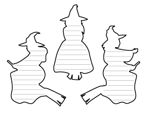 Three Witches Shaped Writing Templates