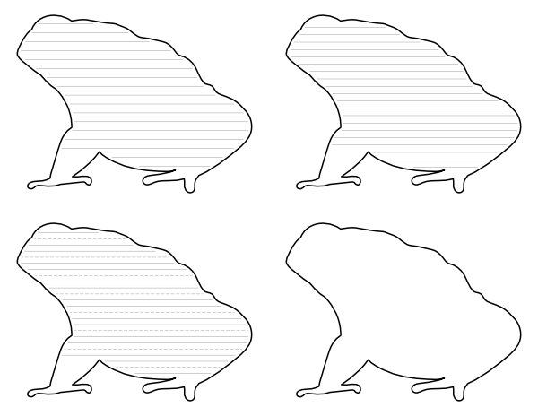 Toad Side View-Shaped Writing Templates