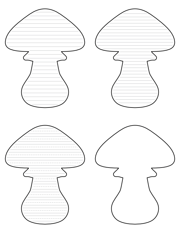 Toadstool-Shaped Writing Templates