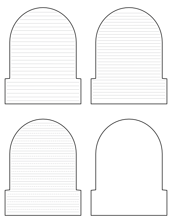 Tombstone-Shaped Writing Templates