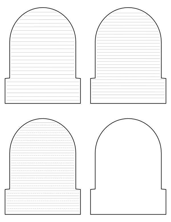 Free Printable Tombstone-Shaped Writing Templates