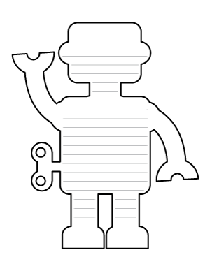 Toy Robot Shaped Writing Template