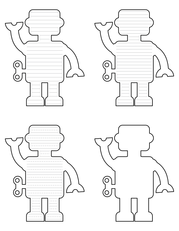 Toy Robot-Shaped Writing Templates