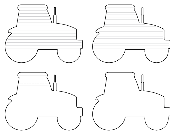 Tractor Shaped Writing Templates
