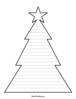 Triangle Christmas Tree Shaped Writing Templates