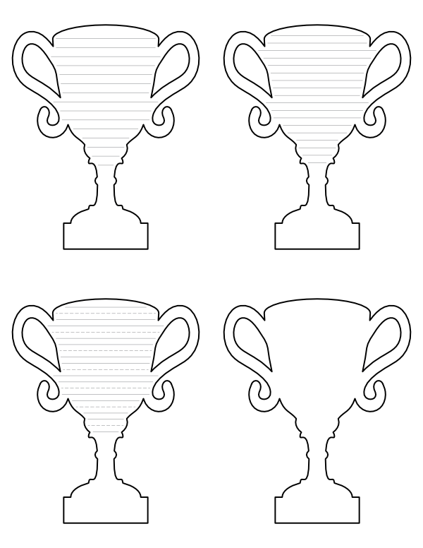Free Printable Trophy-Shaped Writing Templates