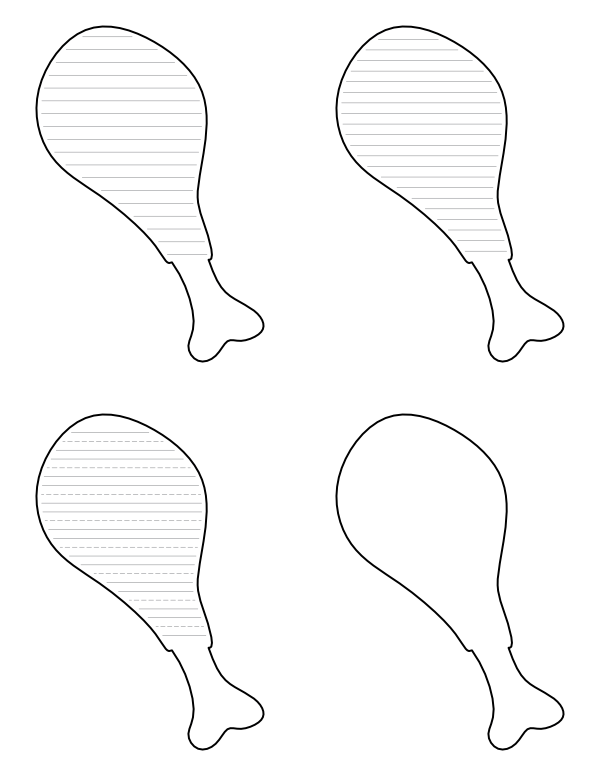 Free Printable Turkey Leg-Shaped Writing Templates