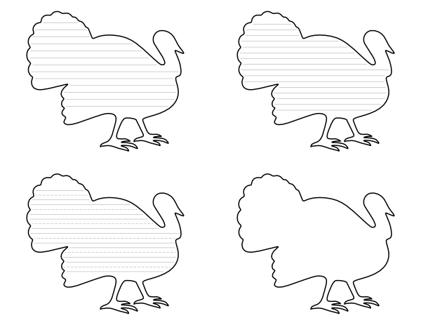 Free Printable Turkey-Shaped Writing Templates