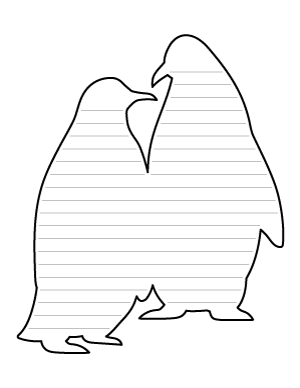 Two Penguins-Shaped Writing Templates