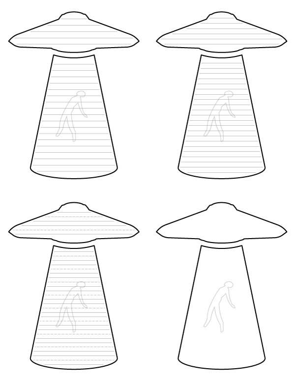 UFO Abduction Shaped Writing Templates