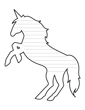 Unicorn Shaped Writing Templates
