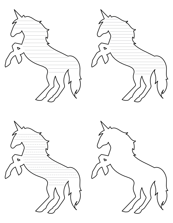 Unicorn-Shaped Writing Templates