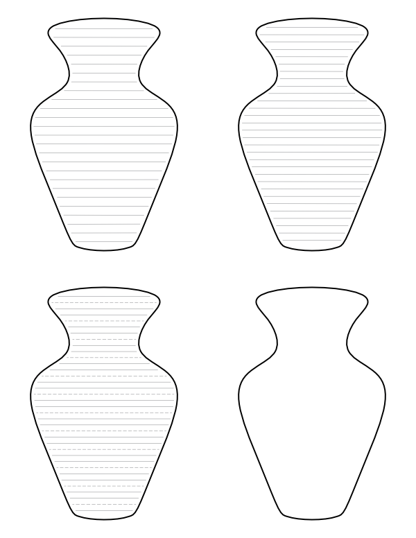 Free Printable Vase Shaped Writing Templates