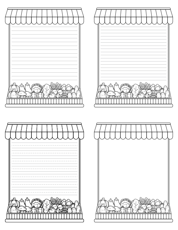 Vegetable Writing Templates