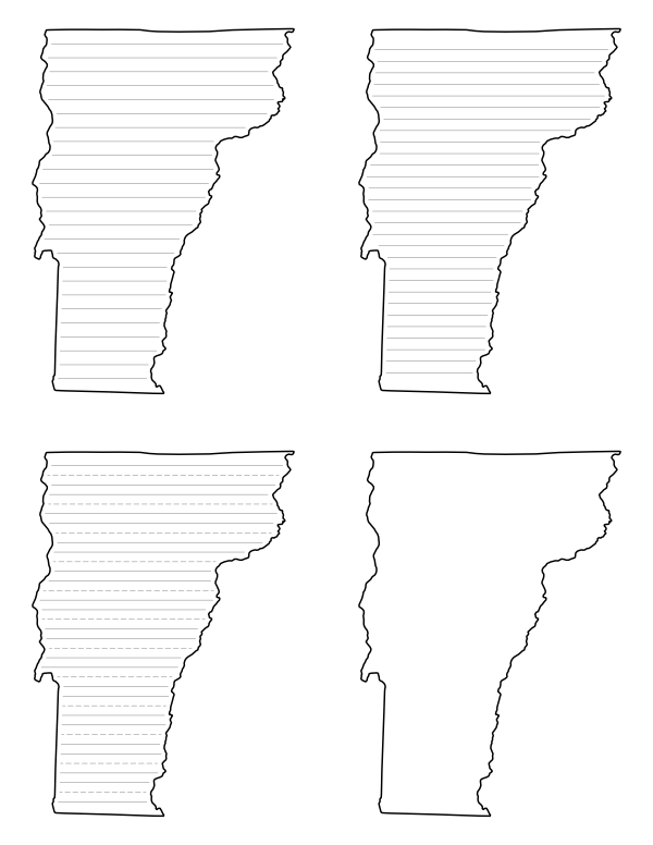 Vermont-Shaped Writing Templates
