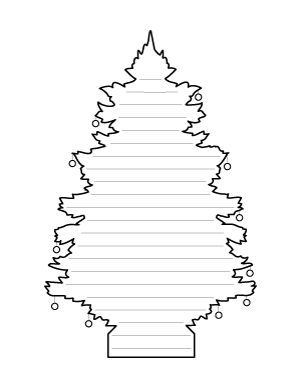 Victorian Christmas Tree-Shaped Writing Templates