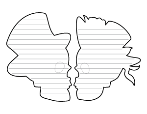 Victorian Couple Skulls-Shaped Writing Template