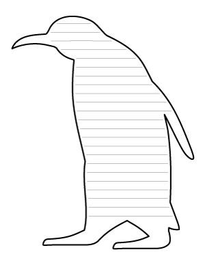 Walking Penguin-Shaped Writing Templates