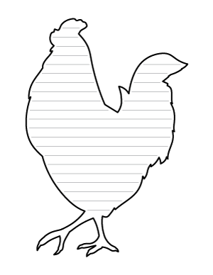 Walking Rooster Shaped Writing Templates