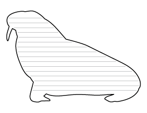 Walrus Side View Shaped Writing Templates