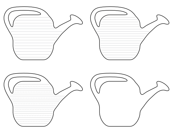 Watering Can-Shaped Writing Templates