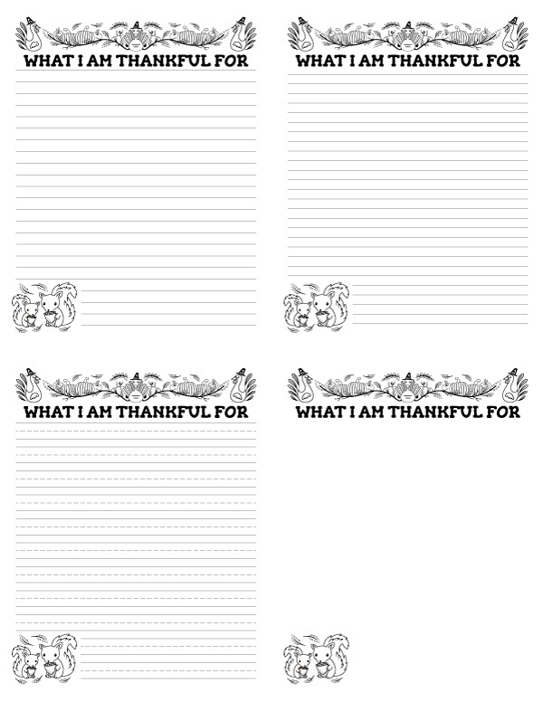 Free Printable What I Am Thankful For Writing Templates