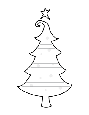 Whimsical Christmas Tree-Shaped Writing Templates