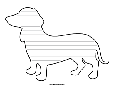 Wiener Dog Shaped Writing Templates
