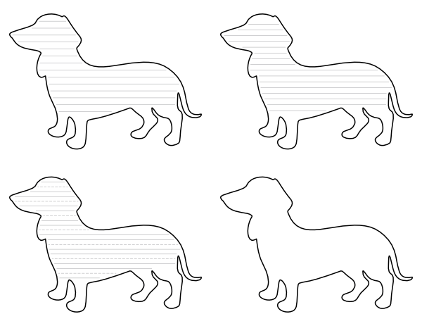 Wiener Dog-Shaped Writing Templates