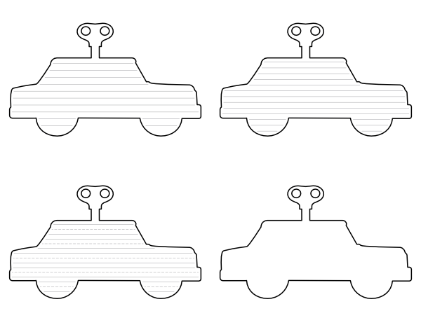 Windup Toy Car-Shaped Writing Templates