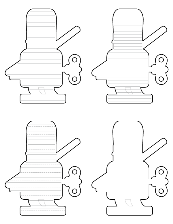 Windup Toy Soldier-Shaped Writing Templates
