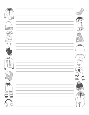 Winter Clothes Writing Templates