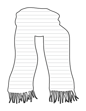Winter Scarf Shaped Writing Templates