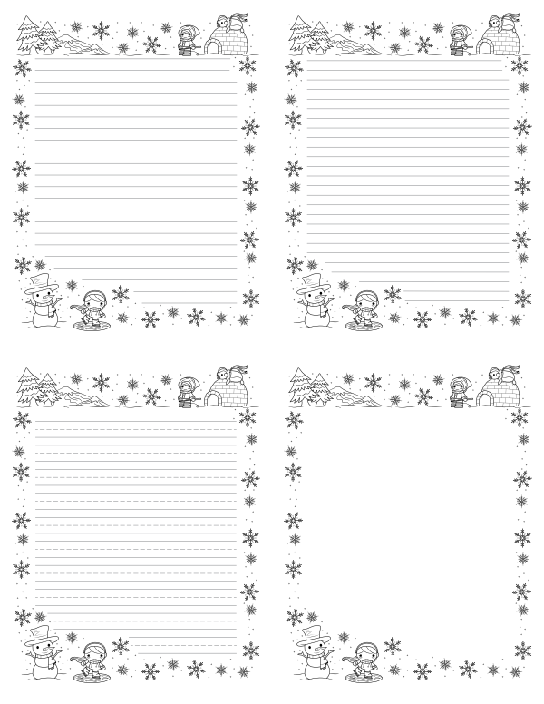 Free Printable Winter Writing Templates