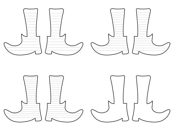 Witch Feet-Shaped Writing Templates