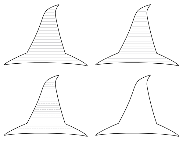 Witch Hat Shaped Writing Templates