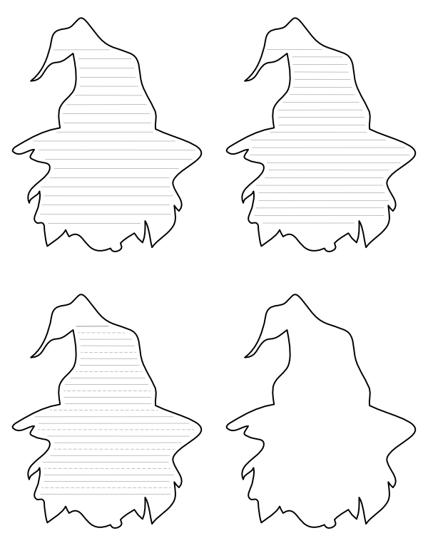 Witch Head-Shaped Writing Templates