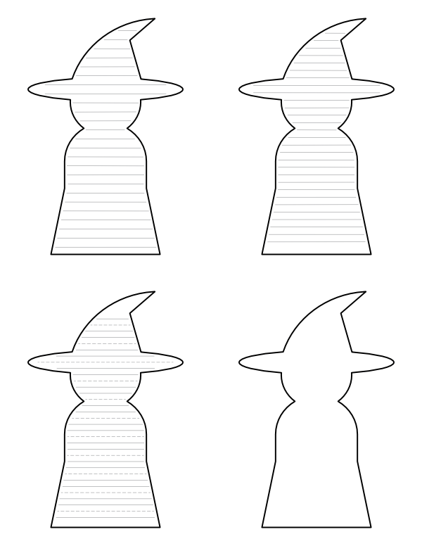 Witch-Shaped Writing Templates