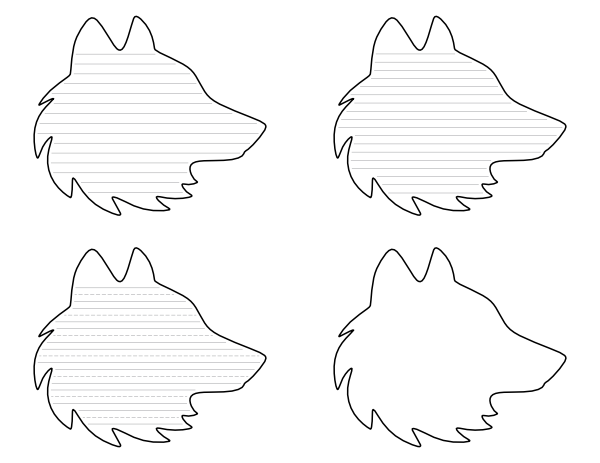 Wolf Head-Shaped Writing Templates