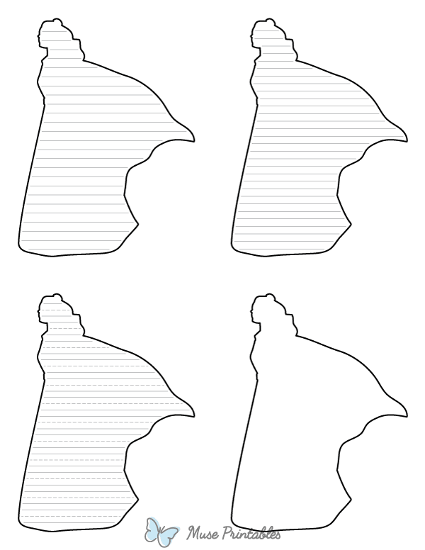 Woman in Cloak-Shaped Writing Templates