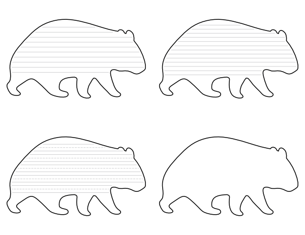 Wombat-Shaped Writing Templates
