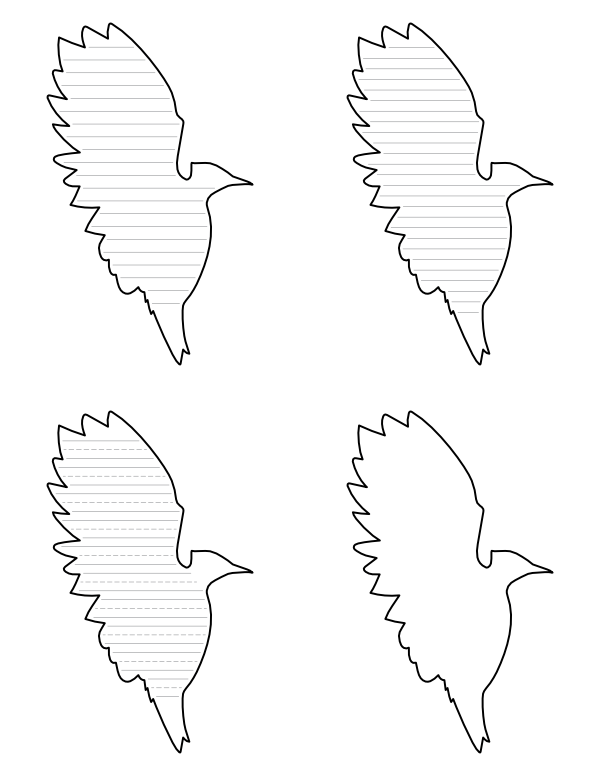 Woodpecker Shaped Writing Templates