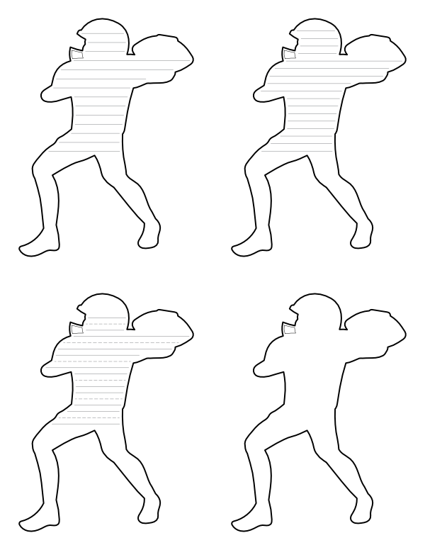 Young Football Player Shaped Writing Templates