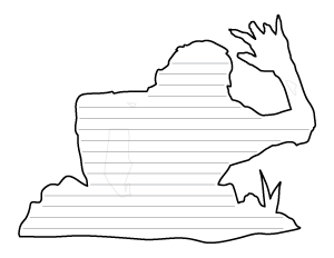 Zombie Coming Out of Ground-Shaped Writing Template