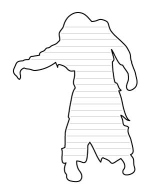 Zombie Girl-Shaped Writing Templates