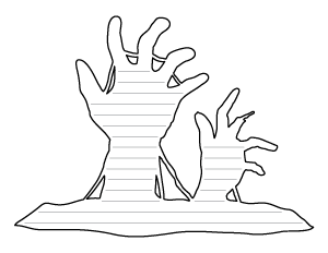Zombie Hands-Shaped Writing Templates